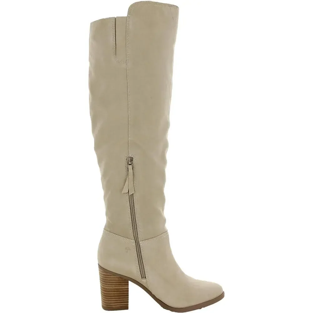 Naturalizer Kyrie womens suede water repellent knee-high boots cream sz 6 $265